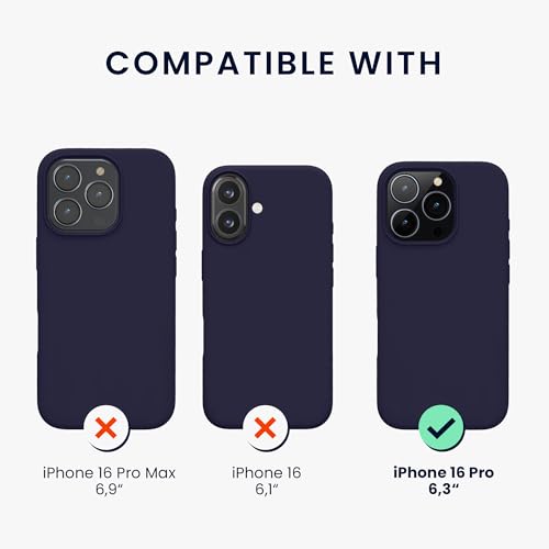 kwmobile Case Compatible with Apple iPhone 16 Pro Case - TPU Silicone Phone Cover with Soft Finish - Deep Ocean - color: Deep Ocean, size: iPhone 16 Pro