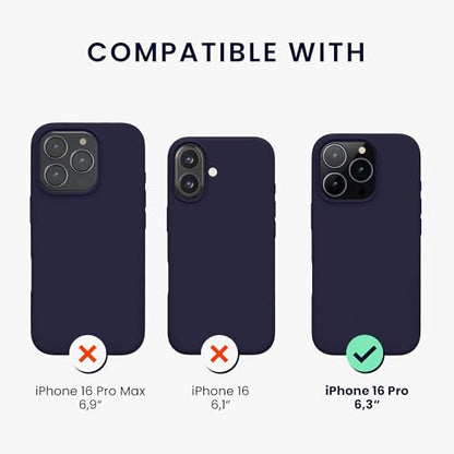 kwmobile Case Compatible with Apple iPhone 16 Pro Case - TPU Silicone Phone Cover with Soft Finish - Deep Ocean - color: Deep Ocean, size: iPhone 16 Pro