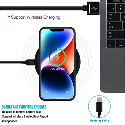 Battery Case for iPhone 14, Full Encircle 10000mAh High Capacity Rechargeable Smart Portable Charger Case Extended Battery Pack for iPhone 14 (6.1 inch) Wireless Charging Case Support Carplay-Black - size: iPhone 14 (6.1 inch)