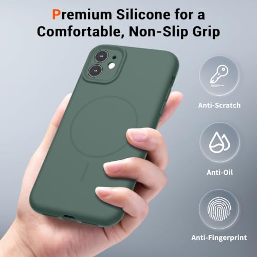 SUPFINE Silicone & Magnetic for iPhone 11 Case - color: Acacia Green, size: iPhone 11