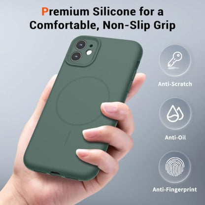 SUPFINE Silicone & Magnetic for iPhone 11 Case - color: Acacia Green, size: iPhone 11
