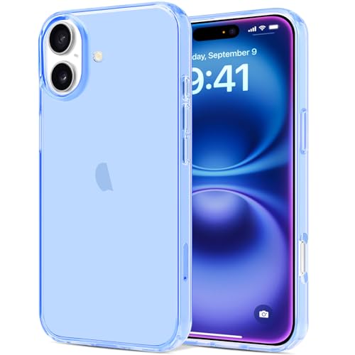 JJGoo Compatible with iPhone 16 Case Clear, Soft Transparent TPU Cover, Slim Thin Shockproof Phone Case for iPhone 16 6.1-Inch, Dark Blue - color: Dark Blue, size: for iPhone 16