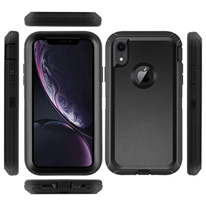 Co-Goldguard Case for iPhone XR Case 3-Layer Heavy Duty Bumper Cover Military Grade Drop Protection Shockproof Phone Case for iPhone XR 6.1 Black - color: Black01