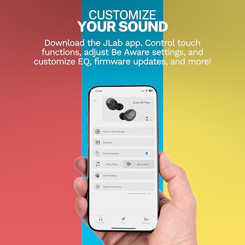 JLab Go Pop+, True Wireless Earbuds, Bluetooth 5, Dual Connect, IPX4, App Support, Confetti - color: Confetti, style: Matte