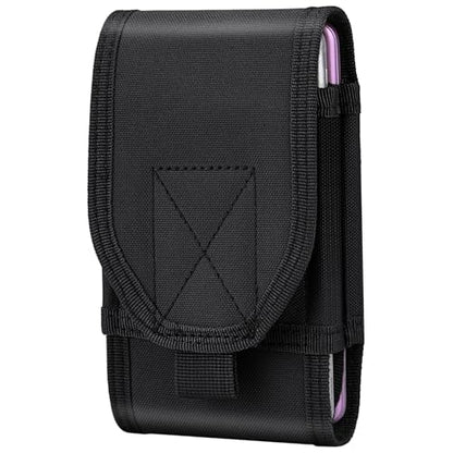 Double Capacity Phone Holster Tactical MOLLE Pouch Compact Waist Belt Bag for iPhone 13 Pro Max/XS Max, Size Large - color: Black