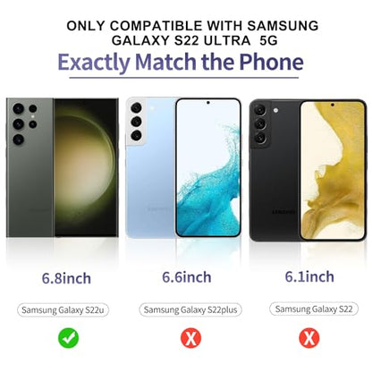 3 Pack Curved Tempered Glass Screen Protector for Samsung Galaxy S22 Ultra 5G, HD Clear, Scratch Resistant, Fingerprint ID Friendly, 6.8-inch, 3 Pieces - color: s22Ultra
