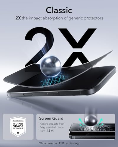 ESR 3 Pack for iPhone 17/iPhone 16 Pro Privacy Screen Protector, Classic - size: iPhone 17/16 Pro 6.3 inch