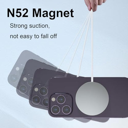 for MagSafe Charger, Magnetic Wireless Charging Pad for iPhone 17/17 Pro/17 Pro Max/Air/16 15 14 13 12 Pro Max Plus mini/AirPods 2 3 Pro, Strong Magnet, Aluminum Alloy, USB-C/A Ports(Silver) - color: Silver