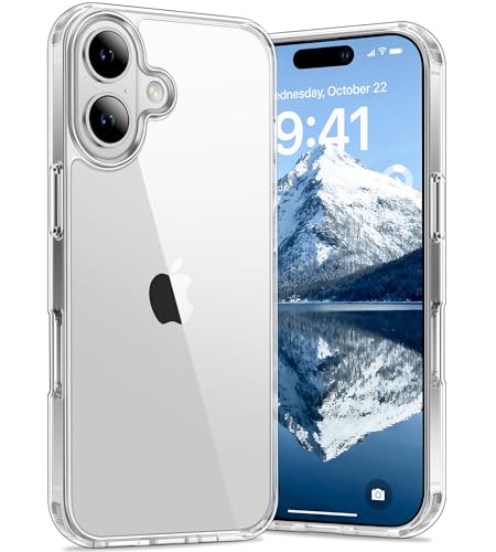 Vakoo Case for iPhone 16 | Clear Anti-Yellowing, Hard Back, Military-Grade Drop Protection, Supports Wireless Charging - Transparent - color: Transparent, size: iPhone 16