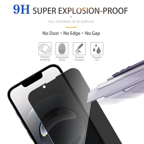 3 Pack Privacy Screen Protector for iPhone 16e/ iPhone 14/13/13 Pro