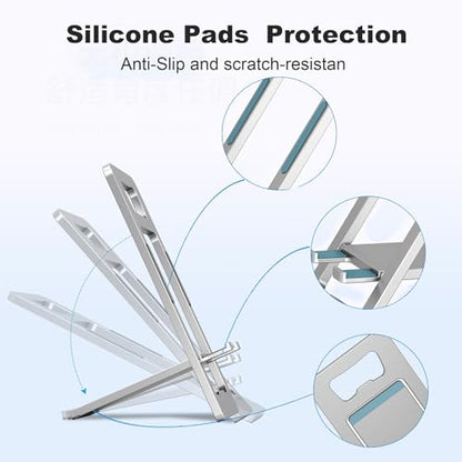 Cell Phone Stand,Fold-Flat,Portable Non-slip,Thickened Aluminum,Easy Carry - color: Grey, size: 17CM