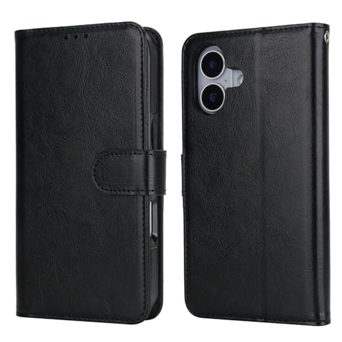 Bocasal Detachable Wallet Case Card Holder for iPhone 17, Black | RFID Blocking Kickstand Card Slots Holder PU Leather Magnetic Shockproof Wrist Strap Removable Flip Protective Cover 6.3 inch - color: Black