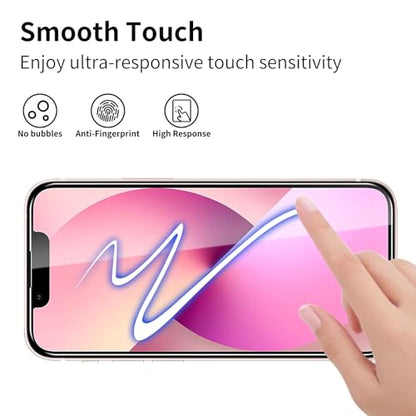 3 Pack Tempered Glass Screen Protector for iPhone 13/13 Pro/14/16e, 9H Hardness, Scratch Resistant, HD Clear, Case Friendly, Bubble-Free, Easy Install - size: iPhone 13/13 Pro/14/16e
