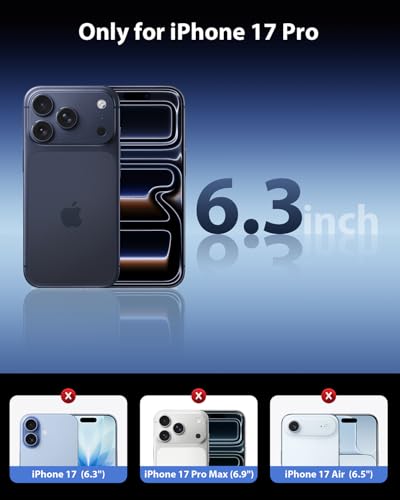 Mkeke Screen Protector for iPhone 17 Pro, 3 Pack 9H+ Tempered Glass | Military-Grade Drop Protection [Sensitive Touch] [Easy Installation Frame] [99.99% HD Clear] Bubble-Free for 6.3 inch - size: for iPhone 17 Pro 6.3"