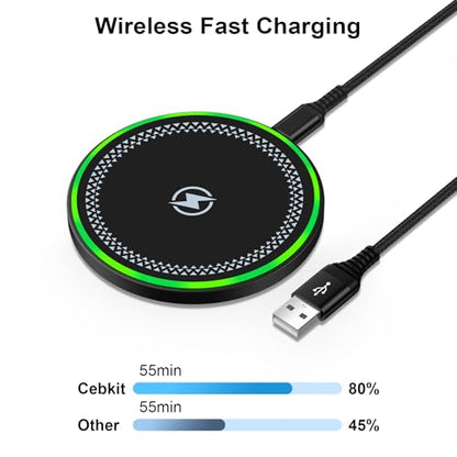 15W Wireless Charger Pad for Motorola Razr 2024 Moto G Stylus 5G 2025 - color: Black