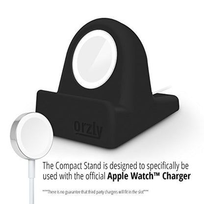 Orzly Elegant Apple Watch Charger Stand Apple Watch for All Series Ultra 49mm 2025 Series 10 46/42mm 9/8/7 45/ 41mm SE2/SE/6/5/4 44/40mm 3/2/1 42/38mm Durable TPU - Gift Boxed - Black