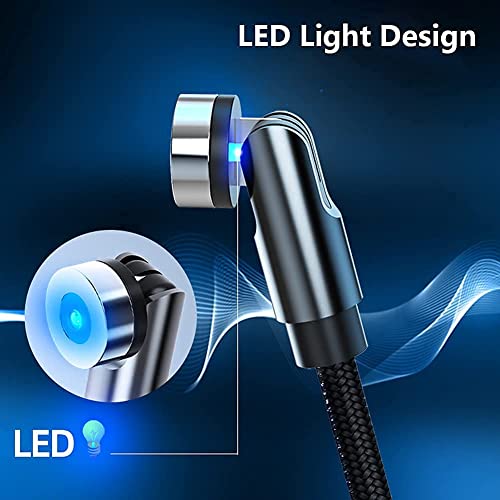 540° Rotation 3 in 1 Magnetic Charging Cable (7-Pack, 1.6ft/3.3ft/6.6ft/6.6ft/10ft/10ft, Magnet Phone Charger Compatible with Micro USB, Type C Device, black, (NEW-7PACK)