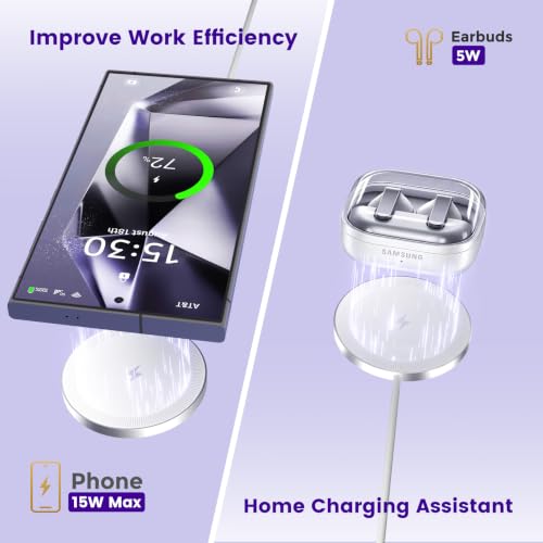15W Magnetic Fast Charging Pad, Wireless Charger for Samsung & Android - color: (for Samsung) White*2