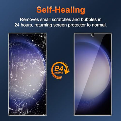 [3 Pack] for Samsung Galaxy S23 Ultra Screen Protector [Not Glass], Flexible TPU Film, Fingerprint Unlock, Easy Installation, Case Friendly, Bubble Free - size: Samsung Galaxy S23 Ultra