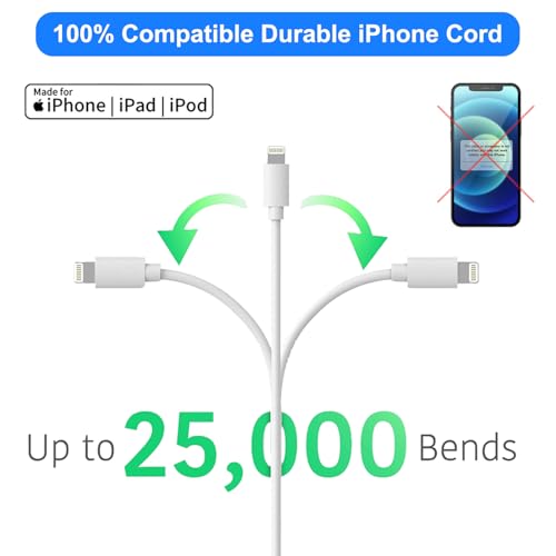 iPhone Charger, [MFi Certified] 2 Pack USB Wall Charger Block Adapter&Cord - size: 3FT