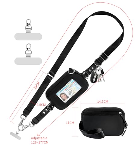 Crossbody Body Phone Holder for Women, New Phone Strap with Zippered Pouch, Adjustable Crossbody Strap - color: New Coffee