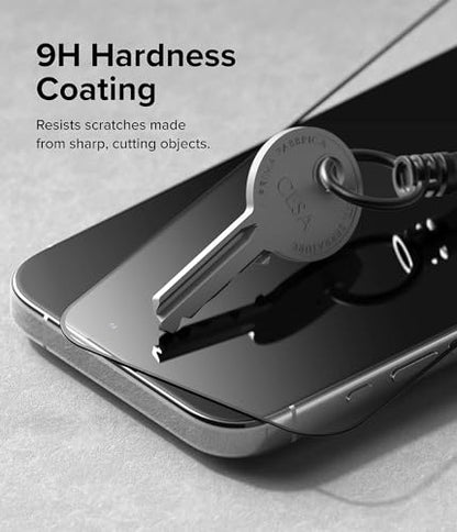 Ringke for iPhone 15 Pro Screen Protector [Full Cover Glass] | Custom-Fit Installation Tool, Case Friendly Shatterproof Premium 9H Hardness Tempered Glass - size: iPhone 15 Pro