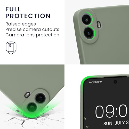 kwmobile Case Compatible with CMF Phone 1 Case - Protective Slim TPU Phone Cover - Soft Matte Finish - Gray Green - color: gray green