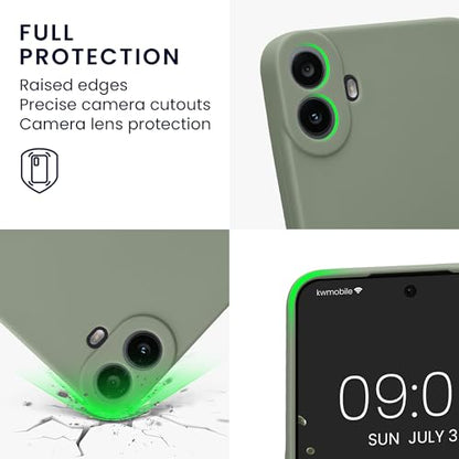 kwmobile Case Compatible with CMF Phone 1 Case - Protective Slim TPU Phone Cover - Soft Matte Finish - Gray Green - color: gray green