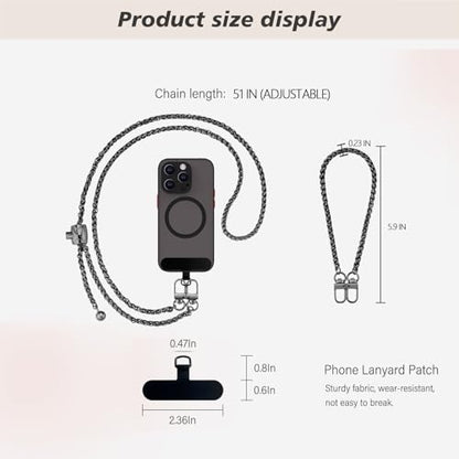 Phone Crossbody Chain, Universal Crossbody Phone Lanyards, AdjustableMultifuctional Compatible with Most SmartphonesRelated to Cross body women's bag chain, Anti theft（adjustable-Matte black） - color: Style J