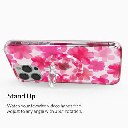 VELVET CAVIAR Compatible with MagSafe Phone Grip - Magnetic Ring Holder with Adjustable Stand - Removable MagSafe Accessories for iPhone 16, 15, 14, 13, 12 (Cherry Blossom) - color: Cherry Blossom