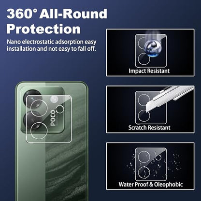 for Xiaomi Poco M7 Pro 5G Screen Protector with Camera Lens Protector, 9H Hardness Anti-Scratch Tempered Glass flim, Case Friendly, Anti-Fingerprint,Anti-Scratch (2+2 PACK) - color: Poco M7 Pro
