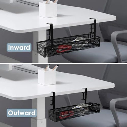 Cable Management Under Desk, Under Desk Cable Management Tray - color: Black, size: 15.3'' (1 Pack)