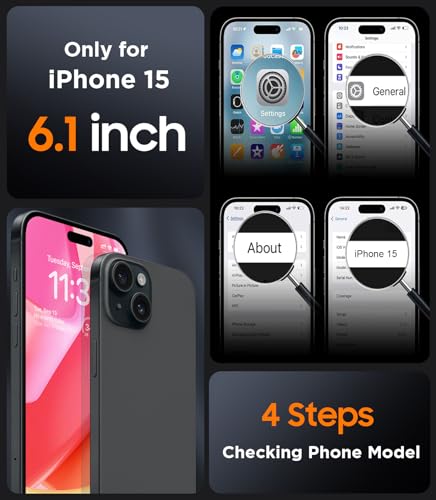 SPIDERCASE Magnetic for iPhone 15 Case, Black - color: Black, size: Iphone 15 6.1''