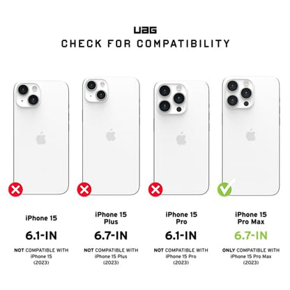 URBAN ARMOR GEAR UAG [Updated Ver] Compatible with iPhone 15 Pro Max Case 6.7" Pathfinder Olive Drab Built-in Magnet Compatible with MagSafe Charging Rugged Military Grade Dropproof Protective Cover - color: Olive Drab