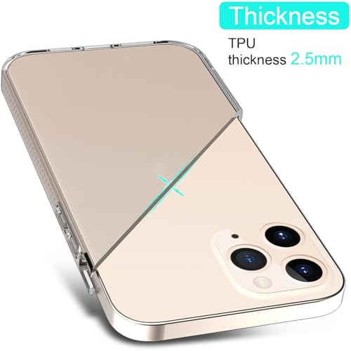 Phone Case For iPhone 12 Pro Clear, [Crystal Clear][Non-Yellowing] Slim Shockproof Reinforced Drop Protective Flexible TPU Back Cover Phone Case For iPhone 12 Pro Protective Case(Transparent) - color: Transparent