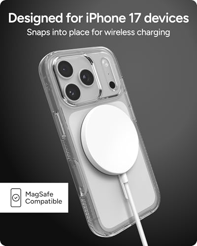ZAGG Crystal Palace Case for iPhone 17 Pro - Clear, Drop Protection (13ft/4m), ClearGuard Anti‑Yellowing & Scratch‑Resistant, MagSafe & Wireless Charging Compatible - size: iPhone 17 Pro, style: With Magsafe