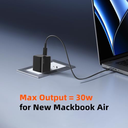 USB C GaN 30W Fast Charging Block(Non-Foldable),PPS PD3.0 Mini Type C Charger for iPhone 17/16/15/14/13/12,Galaxy S25/24/23/22,iPad/AirPod/Apple Watch,Pixel(Cable Not Include)