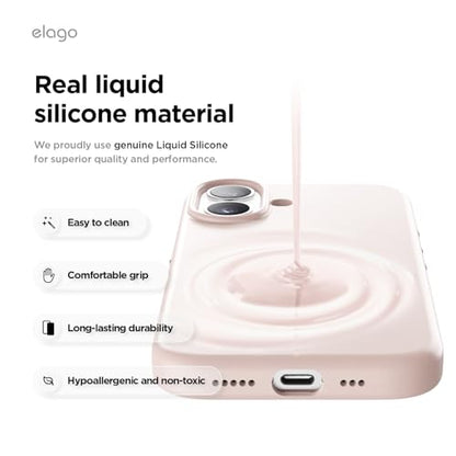 elago Premium Magnetic Silicone Case for iPhone 17 | Compatible with MagSafe, Liquid Silicone Material, Protection, Shockproof, Slim Phone (Lovely Pink) - color: Lovely Pink, size: iPhone 17