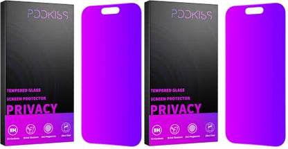 PDDKISS Compatible for iPhone 16 Pro Privacy Screen Protector Tempered Glass 6.3 Inch, Purple Gradient Anti Spy Anti Blue Light HD Easy Installation (Pack of 2) - size: for iPhone 16 Pro - 6.3 inch (Pack of 2)