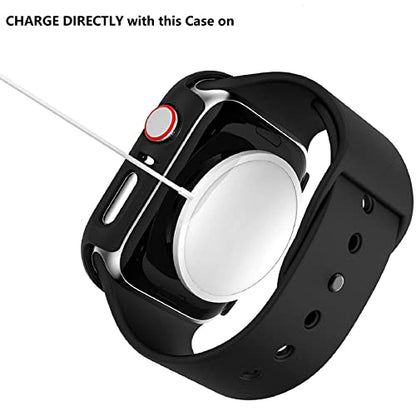Rontion 6 Pack Hard PC Case for Apple Watch 40mm SE 3/SE 2/ Series 6/SE/5/4 | Ultra-Thin Scratch Resistant Tempered Glass Screen Protector Full Protective Bumper Face Cover Compatible with iWatch 40mm - color: Black+Starlight+Clear+White+Pink+Wine Red, si