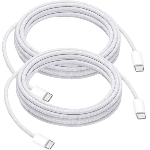 10FT Long USB C to USB C Cable Compatible for iPhone 17/16/15, 17 16 15 Pro Max, Plus, 16E, 17Air Carplay Charger Cord, AirPods 4, AirPods Pro (2nd/3rd Gen) Woven Car Charging Charger Cord 2pack - size: 10FT, style: USB C to USB C 2pack