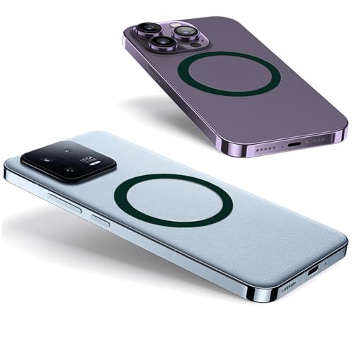 TENOC Universal Metal Ring Sticker, 3Pcs, Dark Green | Compatible with iPhone/Samsung/Android Cellphones, Magnetic Phone Charger/Mount/Holder Conversion - color: Dark Green