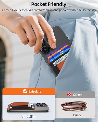 Upgraded for Magsafe Wallet, 7 Card Holder, RFID Blocking, Strongest Magnet | Magnetic Wallet for iPhone 17/16/15/14/13/12 Series, for iPhone Wallets Magsafe with 2 Card Slots, Vegan Leather, Brown-2 - color: Brown-Upgraded