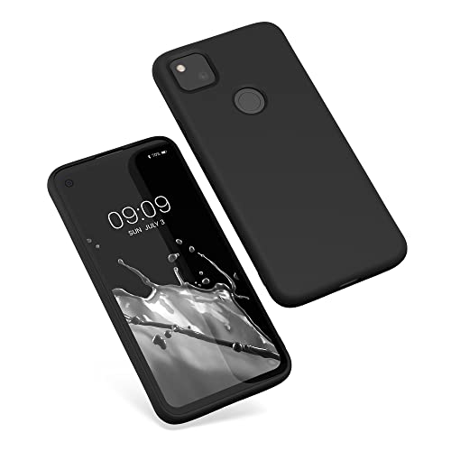 kwmobile Case Compatible with Google Pixel 4a Case - Slim Protective TPU Silicone Phone Cover - Black Matte - color: black matte