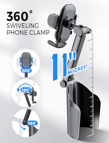 Cup Holder Phone Holder, Unobstructed Phone Mount for Your Car Cupholder