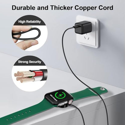 2026 Upgraded Magnetic Fast Charging Cable for Apple Watch Charger - color: Black, size: 1.0M