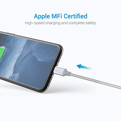 Marchpower iPhone Charger Cable MFi Certified 3 Pack 6FT Lightning Cable Nylon Braided Durable USB Charging Cable Cord for iPhone 12 11 Pro XR Xs Max X SE 8 7 6S Plus 6 5S 5C 5 iPad AirPods and More