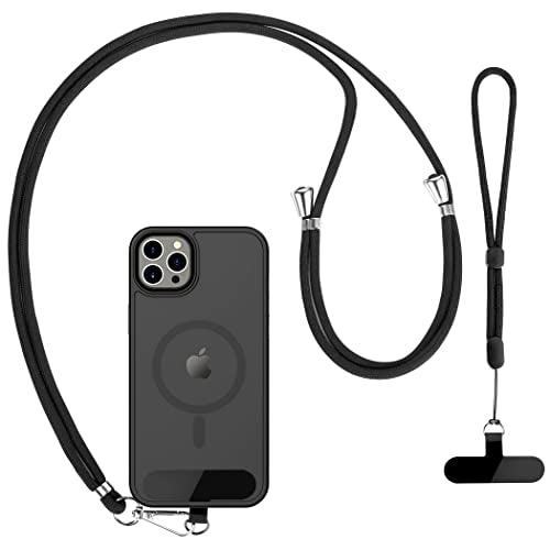 CACOE Cell Phone Lanyard, Black, 2 Pcs - color: Black, size: 30"（Neck Strap×1）+8"（Wrist Strap×1）