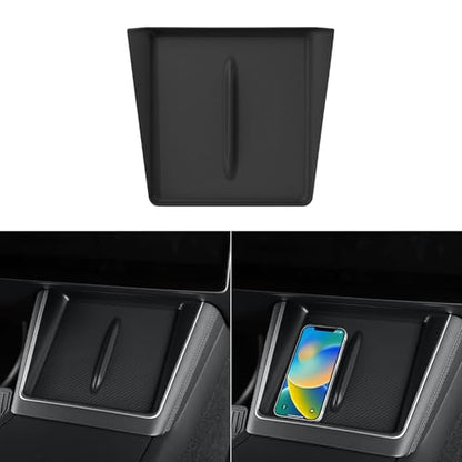 LUCKEASY Wireless Charging Pad for Tesla Model Y Juniper - size: Carbon Fiber Texture - Model Y Juniper 2025 2026