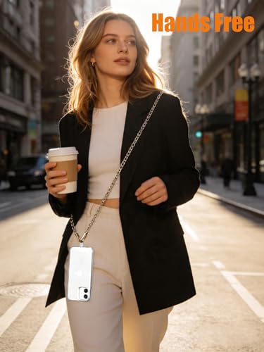 Crossbody Phone Strap Detachable Cell Phone Lanyard Chain Shoulder Neck with Wrist Strap Charm Finger Grip 3 Patches Tether Anti Theft Universal for iPhone 17 16 Pro Max 15 14 13 Samsung Gold - color: Y-gold